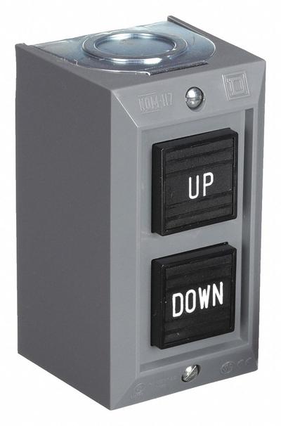 SQUARE D Control Station: (2) Push Buttons, 0 Pilot Lights, 2NO, Up/Down - Push-Button Control Stations