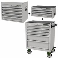 WESTWARD Rolling Cabinet Kit: 13 Drawers, Light Duty, Keyed, Gray / Unfinished (MPN 361LM9). Key specifications — attr1116680: Silver; attr1116684: Ball Bearing; attr1116690: WESTWARD; attr1116659: Keyed; attr1116661: Top Chest 26-1/4 in W x 17-5/8 in D x 20-3/4 in H.