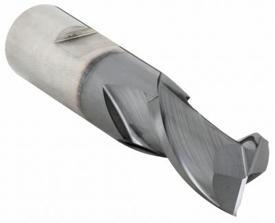 CLEVELAND Square End Mill: Cobalt, TiCN Coated, 2 Flute, 1/2" Mill Dia, 1" LOC - General Purpose Cobalt Square End Mills