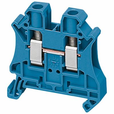 SCHNEIDER Terminal Block: DIN Rail Mounting Type, Screw Clamp Wire Termination - Pass-Through Blocks
