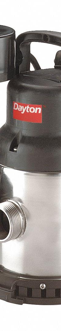 DAYTON Submersible Sump Pump: 1/3 hp, 115V AC, 23 gpm Flow Rate @ 10' of Head, 1 1/4 in MNPT, 2.3 A (MPN 3YU72). Key specifications — Rated Voltage: 115V AC; Brand: DAYTON; Switch: Piggyback Vertical Float.