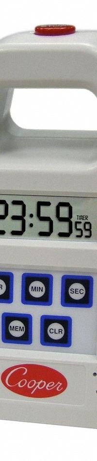 COOPER ATKINS Digital Timer: Memory Recall/Non-Skid Rubber Feet/Wall Mountable, 4 in x 4 in x 7 in (MPN FT24-0-3). Key specifications — Clock Function Included: No; Count Direction: Count Up; Features: Non-Skid Rubber Feet; Digital Display Screen Type: LCD; Alarm Type: Visual; Brand: COOPER ATKINS; Maximum Time Setting: 23 hrs, 59 minutes, 59 seconds.