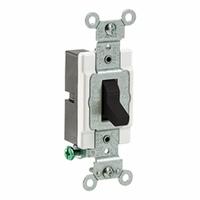 LEVITON Toggle Single-Pole, 20 Amp: Toggle Switch, Single Pole, Maintained, Black, 120/277V AC, 20 A (MPN CS120-2E). Key specifications — Illuminated: No; Voltage Rating: 120/277V AC.