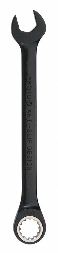PROTO Combination Wrench: Alloy Steel, Black Chrome, 11/16 in Head Size, 8 3/4 in Overall Lg, Offset (MPN JSCR22). Key specifications — attr309600: 11/16 in; attr309611: Black Chrome; attr309610: Alloy Steel; attr309604: No; attr309612: No; attr309613: No; attr309615: No; attr324932: PROTO.