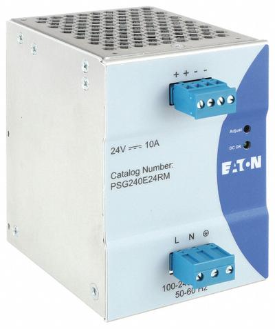 EATON DC Power Supply: DIN Rail, 240 W Output Power - Rated, 10 A Current - Output - DIN Rail Mount DC Power Supplies