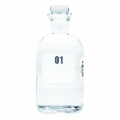 WHEATON Bottle: 300 mL, Pennyhead Stopper, 165 mm, Colorless, Closure Included - Glass Lab BOD Bottles