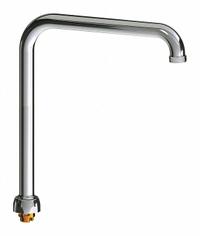 CHICAGO FAUCETS Spout: Spout, Arc, Swivel Spout, Brass, Polished Chrome, Laminar, 8 in Spout Reach (MPN HA8ARSJKABCP). Key specifications — Includes: Mounting Hardware; Product Type: Spout; Spout Style: Swivel; Body Material: Brass; Color/Finish: Polished Chrome; Brand: CHICAGO FAUCETS.