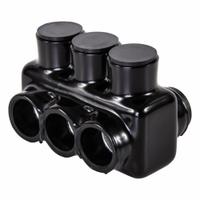 POLARIS Multitap Connector: 3 Port, Double-Sided Entry, 4 AWG – 500 kcmil Wire Size, Black (MPN IPLD500-3B). Key specifications — Body Material: Aluminum; Brand: POLARIS.
