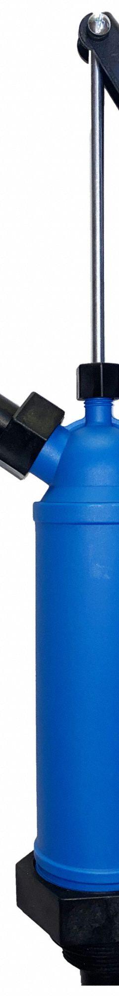 ACTION PUMP Hand Pump: Lever Action, Pump with Spout, Polypropylene Housing, 12 oz per stroke, PP (MPN P-490). Key specifications — Brand: ACTION PUMP; Housing Material: Polypropylene; Maximum Flow Rate: 12 oz per stroke; Suction Tube Material: PP; Seal Material: PP.