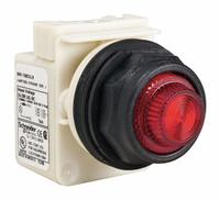 SCHNEIDER ELECTRIC Pilot Light: 30 mm Panel Mounting Size, Red, LED, 9001SK Series (MPN 9001SKP35LRR31). Key specifications — Series: 9001SK; Brand: SCHNEIDER; Includes Push-To-Test: No Push-To-Test Included.