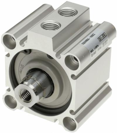 SMC Compact Cylinder: 50 mm Bore Dia, 10 mm Stroke Lg, Through Hole Mounting - Through Hole Mount Compact Cylinders