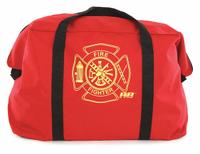 R&B FABRICATIONS Duffel Bag: Nylon, Red, 5,700 cu in Interior Volume, Zipper, 24 in Lg, 14 in Wd (MPN RB-194MC). Key specifications — Color: Red; Material: Nylon; Brand: R&B FABRICATIONS; Closure: Zipper.