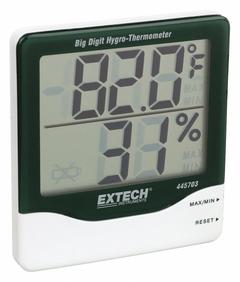 EXTECH Digital Hygrometer: 10%to 99% Humidity Range, Temp, Built-In (MPN 445703). Key specifications — Primary Scale: Temperature; Secondary Scale: Humidity; Display Type: Digital; Brand: EXTECH.