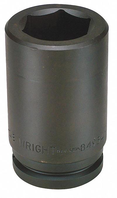 WRIGHT Impact Socket: 1 1/2 in Drive Size, SAE, 3 11/16 in Socket Size, 6-Point - 1-1/2" Drive Impact Sockets
