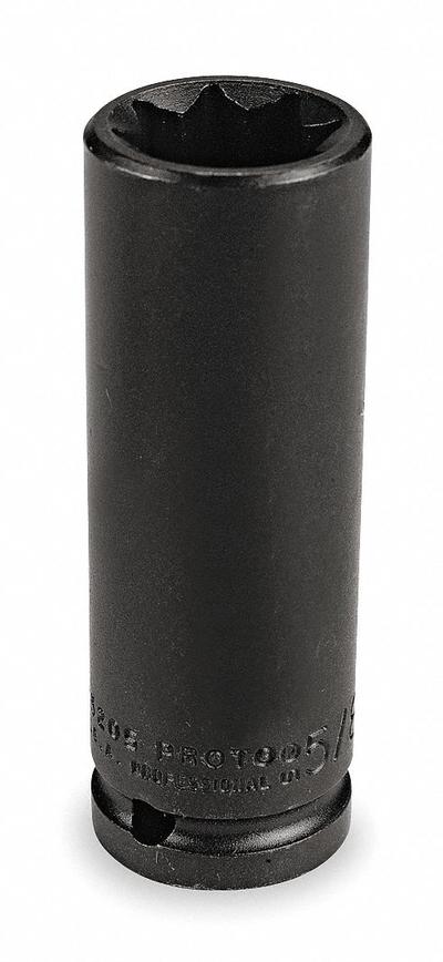 PROTO Impact Socket: 1/2 in Drive Size, SAE, 15/16 in Socket Size, 8-Point, Deep - 1/2" Drive Impact Sockets