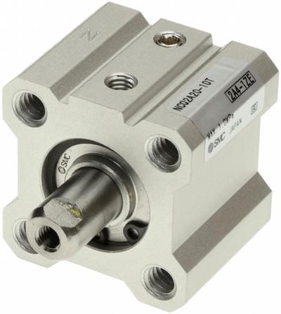 SMC Compact Cylinder: 20 mm Bore Dia, 10 mm Stroke Lg, Tapped Hole Mounting - Basic Mount Compact Cylinders