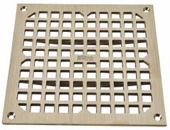 JAY R. SMITH MFG. CO Grate: Nickel Bronze, 8 in Overall Wd, 5/8 in Overall Ht, Bronze, Screw-In (MPN 3100G). Key specifications — Brand: JAY R. SMITH MFG. CO; Finish: Bronze; Color: Bronze; Material: Nickel Bronze; Connection Type: Screw-In; Grate Opening Type: Full Grate; Grate Surface Style: Square Holes; Product Type: Grate.