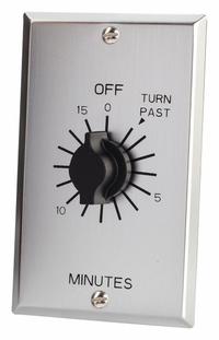 TORK Spring-Wound Timer: 15 min Max, 1 min Min, SPDT, 125V AC, Wall Plate Included, Silver (MPN C515M). Key specifications — Brand: TORK; Includes Hold: No Hold Included.