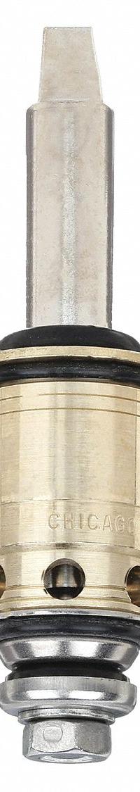 CHICAGO FAUCETS Cartridge: Use with Hot/Cold Water, Brass, Brass, 1 in Overall Lg, Compression (MPN 377-XTLHJKABNF). Key specifications — For Water Temperature: Hot/Cold; Compatible Brand: Chicago Faucets; Product Type: Cartridge; Includes: (1) Cartridge; Material: Brass.