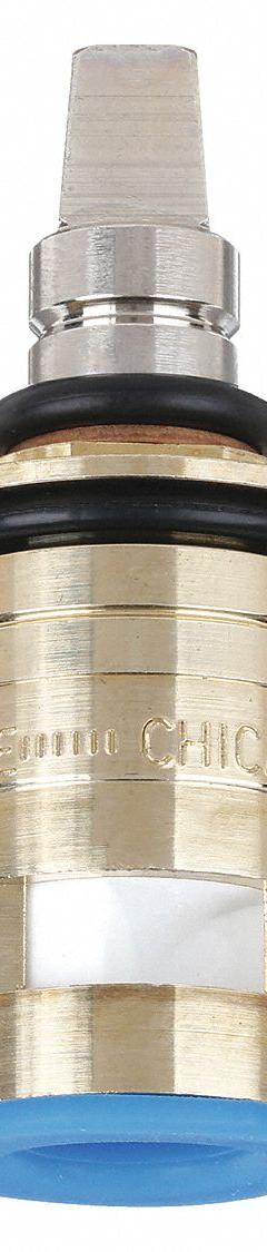 CHICAGO FAUCETS Cartridge: Use with Hot/Cold Water, Brass, Ceramic Disc, (12) Cartridges, 12 PK (MPN 1-099XKBL12JKABNF). Key specifications — For Water Temperature: Hot/Cold; Compatible Brand: Chicago Faucets; Product Type: Cartridge; Includes: (12) Cartridges; Material: Brass.