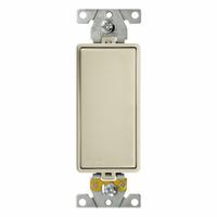 LEVITON Wall Switch: Rocker Switch, Single Pole, Maintained, Ivory, 120/277V AC, 20 A (MPN M5621-I). Key specifications — Illuminated: No; Voltage Rating: 120/277V AC.
