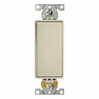 LEVITON Wall Switch: Rocker Switch, Single Pole, Maintained, Ivory, 120/277V AC - Rocker Wall Switches