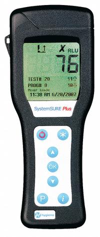 HYGIENA_DUP Hygiene Meter: Down to 1 Femtomole of ATP, LCD, (2) AA Batteries/Software Comm Cord (MPN G-SSP). Key specifications — Detection: Down to 1 Femtomole of ATP; Power Source: Battery; Display Type: LCD; Includes: Software Communication Cord; Brand: HYGIENA_DUP.