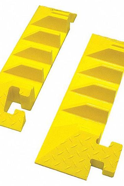 BUMBLE BEE Cable Protector End Cap: 4 Channels - 4-Channel Hinged-Cover Cable Ramps