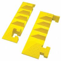 BUMBLE BEE Cable Protector End Cap: 4 Channels, Hinged, 3 in Max Cable Dia, 8 3/8 in Wd, 4 in Ht (MPN BB4EB-300GM-Y). Key specifications — Brand: BUMBLE BEE; Color: Yellow; Component: End Caps; Material: Polyurethane.