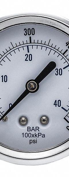 PIC GAUGES Industrial Pressure Gauge: 0 psi to 600 psi, 2 1/2 in Dial, 1/8 in NPT Male, Center Back (MPN 103D-258K). Key specifications — Accuracy: ±3-2-3%; Brand: PIC GAUGES; Vibration Resistance Properties: None; Gauge Wetted Parts: Brass / Copper.