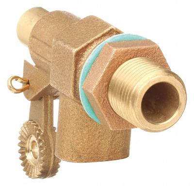 Watts Float Valve: For Water Media, Straight Valve Body, Bulkhead, Bronze, 1/2 in Pipe Size - General Service Float Valve Bodies