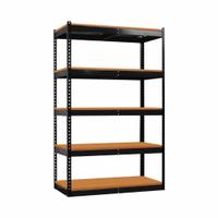 HALLOWELL Shelving Unit: Starter, Medium-Duty, 48 in x 24 in, 78 in Overall Ht, 5 Shelves, Open (MPN FKR482478-5S-W-ME). Key specifications — Finish: Powder Coated; Maximum Post Load Capacity: 3,500 lb with Beams Evenly Spaced at 42 in; Decking Material: Particleboard; Color: Black; Beam Profile: Angle; Brand: HALLOWELL; Side Panel: Open.