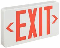Exit Sign: Emergency Battery Backup, LED, White, Red, 1 or 2 Faces, Ceiling, Nickel Cadmium (MPN 6CGL5). Key specifications — Voltage: 120/277 V AC; Directional Indicators: Universal Field Selectable Chevrons; Text Color: Red; Brand: APPROVED VENDOR; Emergency Battery Backup: Yes; Housing Color: White; Lighting Technology: LED; Remote Capable: No.