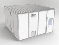 PORTA-FAB Modular Cleanroom: 16 ft x 16 ft x 10 ft, 256 sq ft Int Area, STC 31 (MPN 8CR1616). Key specifications — Brand: PORTA-FAB; Sound Transmission Coefficient: STC 31; Wall Material: Steel; Assembled: Unassembled.