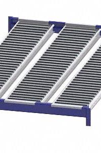 UNEX ROLLER RACK Gravity Flow Shelf: Tilt, 48 in x 72 in x 2 5/8 in, 3,000 lb Shelf Capacity, Steel (MPN RR99S2R4X6-L). Key specifications — Shelf Angle: Tilt; Finish: Powder Coated; Material: Steel; Brand: UNEX ROLLER RACK.