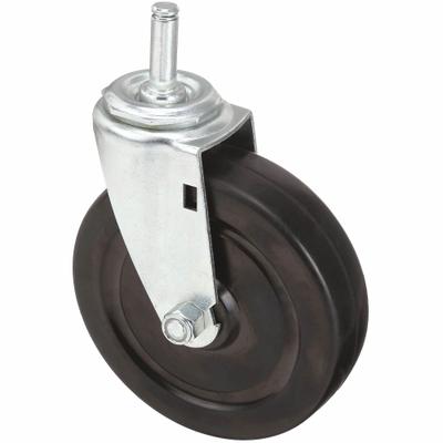 APPROVED VENDOR Stem Caster: Swivel, No Brake, 5 in Wheel Dia., 1 1/4 in Wheel Wd, Rubber - General Purpose Friction-Ring Stem Casters