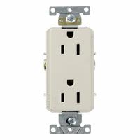 LEVITON Decora Plus Duplex Receptacle Outlet: Duplex, 5-15, Light Almond, 125V AC, 15 A (MPN 16252-T)