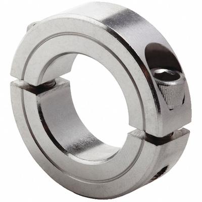 Dayton Shaft Collar: 2-Piece, Inch, Round, Clamp-On, 2 in Bore Dia, 3 in Collar Outside Dia - Stainless Steel Shaft Collars