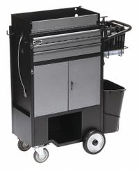 FLEXCART Tool Utility Cart: Silver, 37 1/2 in Wd, 14 1/2 in Dp, 45 in Ht, No Lid, 3-Point Locking (MPN FC-300LEWBT). Key specifications — attr1116771: Putty Knives and Scrapers; attr1116772: FLEXCART; attr1116768: 3-Point Locking.
