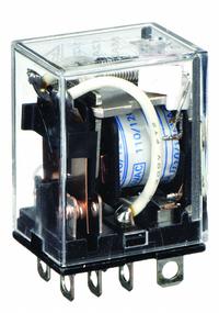 OMRON General Purpose Relay: Socket Mounted, 10 A Current Rating, 120V AC, DPDT, 8 Pins/Terminals (MPN LY2N-AC110/120). Key specifications — Brand: OMRON; Base Type: Square; Mounting Style: Plug-In; Pin Shape: Flat; Electrical Connection: Plug-In; Manufacturer Part Number: LY2N-AC110/120; Operating Current: 5 A at 24V DC (Inductive Load); Series: LY Series.