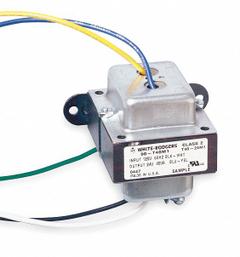 WHITE-RODGERS Class 2 Transformer: 40 VA Power Rating, 120V AC, 24V AC, Foot/Plate, Wire Lead (MPN 90-T40M1). Key specifications — Brand: WHITE-RODGERS; Connection - Primary: Wire Lead; Connection - Secondary: Wire Lead; Input Voltage: 120V AC; Mounting: Plate; Output Voltage: 24V AC.
