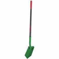 RAZOR-BACK Trenching Shovel: Steel Blade, 14 ga, Straight Handle Type, Fiberglass Handle (MPN 47036). Key specifications — Blade Color: Green; Handle Color: Gray; Blade Material: Steel.
