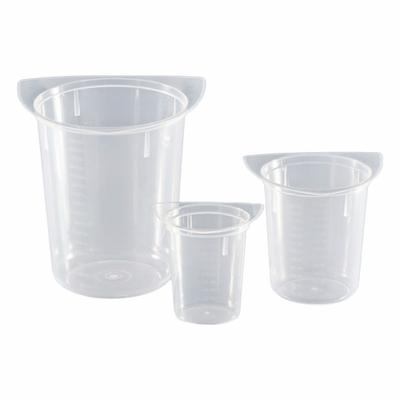 APPROVED VENDOR Beaker: Molded Graduation, Polypropylene, Translucent, 100 mL - Low Form Plastic Beakers Without Handles