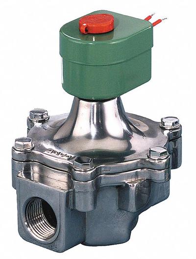 REDHAT Solenoid Valve: 2-Way, Normally Open, 1 1/4 in Pipe Size, 110V AC/120V AC - 2-Way/2-Position, Normally Open Solenoid Valves