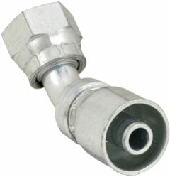 AEROQUIP Hydraulic Crimp Fitting: Steel x Steel, 45° Elbow, -8 For Hose Dash Size, ORS x Crimp (MPN FJ3254-0808S). Key specifications — Fitting Gender: Female x Genderless; Fitting Connection Type: ORS x Crimp; For Hose Dash Size: -8; Thread Size: 13/16"-16; Brand: AEROQUIP.