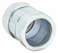 RACO Compression Coupling: Steel, 3/4 in Trade Size, 1 1/2 in Overall Lg, RMC, Concrete Tight (MPN 1823). Key specifications — Compatible Conduit Type: RMC; Brand: RACO.