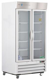 Controlled Room Temperature Cabinet: 115 V, 20°C to 25°C, 39 5/8 in Overall Wd, 34 3/4 in Overall Dp (MPN CRT-ABT-HC-S36G). Key specifications — Brand: AMERICAN BIOTECH SUPPLY; Voltage: 115 V; Includes: (8) Adjustable Shelves; Door Hinge: Right Hinge.