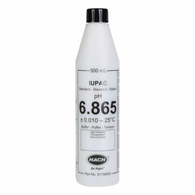 HACH Buffer Standard Solution: 500 mL Volume, Liquid, Bottle, Buffer, S11M003 - pH Buffers