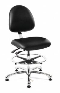 sk Chair Ergonomic ESD Task Chair: Vinyl, Armless, Ht Range 21 1/2 in to 31 1/2 in, 20 in Seat Wd (MPN 9551M-E-BKV). Key specifications — Foot Support: Yes; Back Tilt Backward: 15°; Back Tilt Forward: 11°; Base Material: Aluminum; Brand: BEVCO; Product Type: Ergonomic ESD Task Chair; ESD-Safe: ESD-Safe; Seat Tilt Backward: 6°.