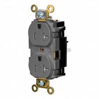 HUBBELL Receptacle: Duplex, 5-20, Gray, 125V AC, 20 A, 2 Pole / 3 Wire (MPN HBL5362STGYTR)